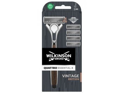 Wilkinson Sword Quattro Essential 4 Vintage Edition strojek+žiletka 4 ks