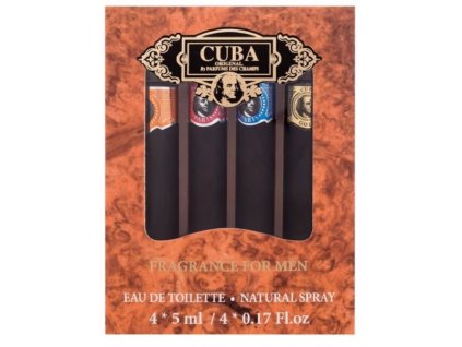 Cuba sada Mini Men toaletní voda 4 x 5 ml Gold / Blue/ Red / Orange