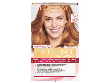 Loreal Paris Excellence Creme barva na vlasy 7.43 blond měděná zlatá