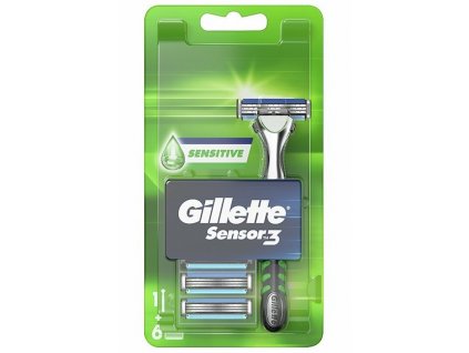 Gillette Sensor3 Sensitive holící jednorázový strojek úchyt + 6 ks