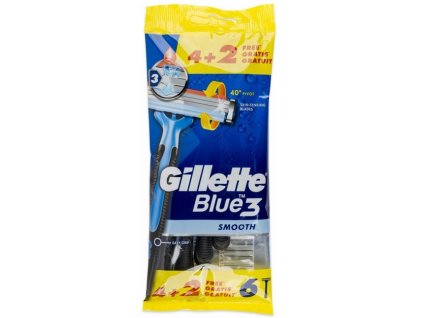 Gillette Blue3 Smooth holící jednorázový strojek 4+2 ks