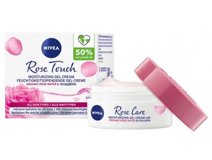 Nivea Rose Touch hydratační denní gel-krém pro všechny typy pleti 50 ml