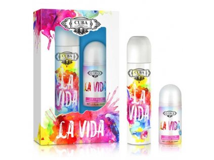 Cuba Women sada La Vida parfémová voda 100ml / roll on 50ml