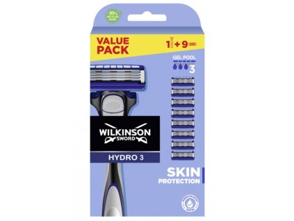 Wilkinson Sword Hydro 3 Skin Protection strojek + náhradní břity 9 ks