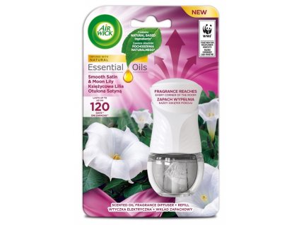 Airwick elektrik strojek + náhradní náplň Smooth Satin & Moon Lily 19 ml