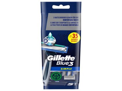 Gillette Blue3 Simple holící jednorázový strojek 5 ks