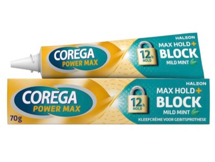Corega extra silný fixační krém Max Max Hold + Block Mint 70 g