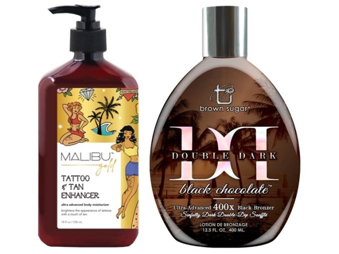 Tan Incorporated Double Dark Black Chocolate 400ml + hydratační krém s bronzerem Malibu Gold 530ml