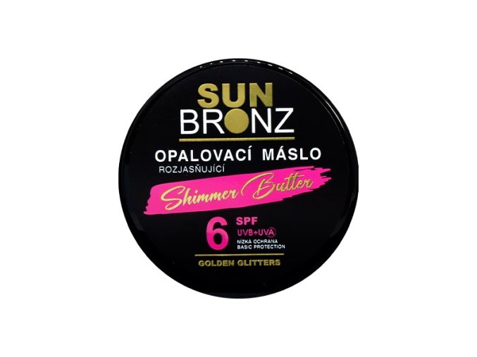 SUNBRONZ Opalovací tělové máslo s bronzerem a třpytivým efektem SPF 6 100ml