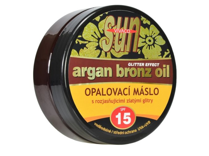 Sun Vital Opalovací máslo s glitry s BIO arganovým olejem SPF 15 200ml