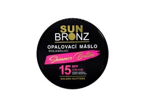 SUNBRONZ Opalovací tělové máslo s bronzerem a třpytivým efektem SPF 15 100ml