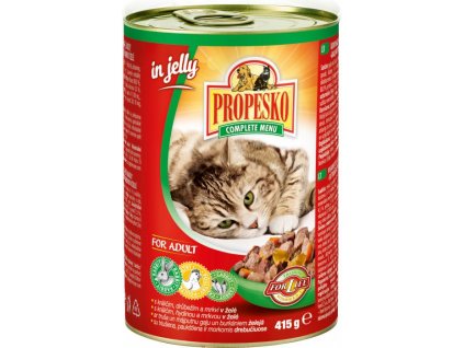 Propesko 415g kousky kočka králík+drůbež+mrkev v želé