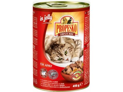 Propesko 415g kousky kočka hovězí+játra v želé