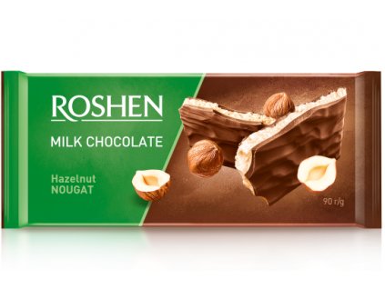 Roshen mléčná čokoláda s oříškovo nugátovou náplní 90g