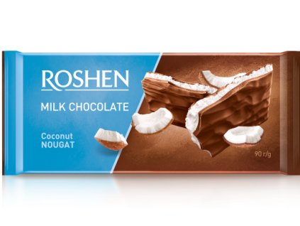 Roshen mléčná čokoláda s kokosovo nugátovou náplní 90g