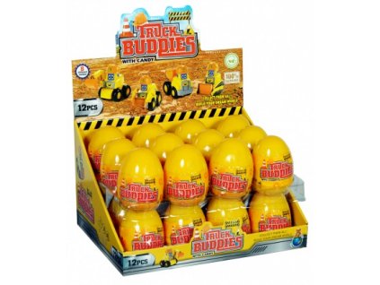 Stavební stroje ve vajíčku s bonbóny 3g