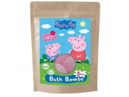 PEPPA PIG Fizzy Bath Bombs Doypack 5 x 50g šumivé koule do koupele