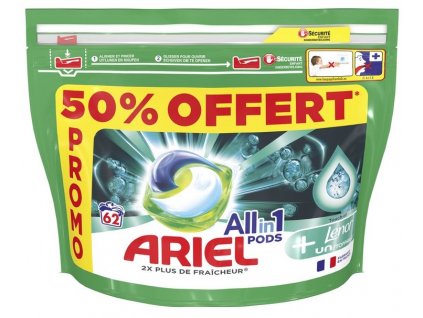 Ariel kapsle 3in1 Touch of Lenor UNstoppables 62ks