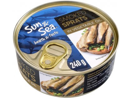 Uzené šproty v rostlinném oleji 240g