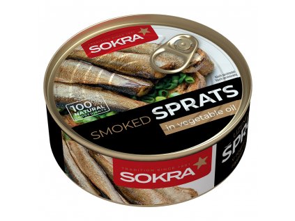 Uzené šproty v rostlinném oleji 240g sokra