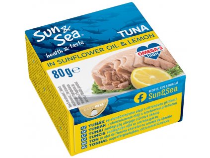 Tuňák ve slunečnicovém oleji s citronovou příchutí 80g