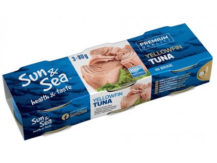 Tuňák ŽLUTOPLOUTVÝ ve vlastní šťávě 3x80g