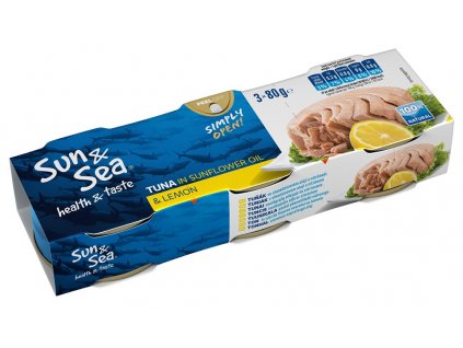 Tuňák ve slunečnicovém oleji s citronem 3x80g