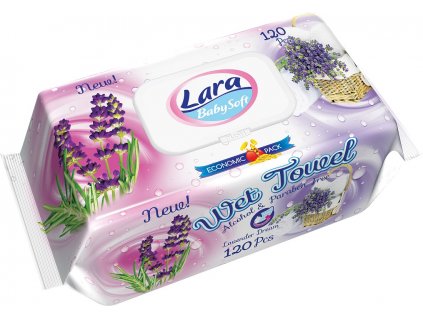 Lara 120ks Vlhčené Ubrousky - Levandule