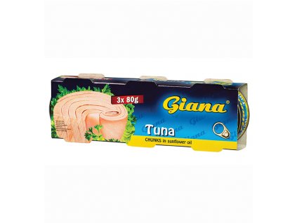 Tuňák kousky ve slunečnicovém oleji 3x80g