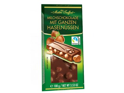 Mléčná čokoláda s celými lískovými oříšky 100g