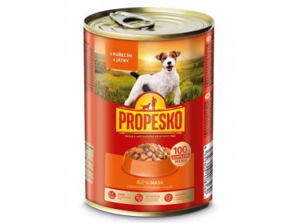 Propesko 415g kousky pes kuře játra omáčka