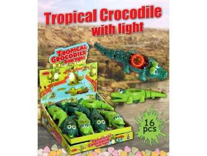 Krokodýl svítící s cukrovinkou