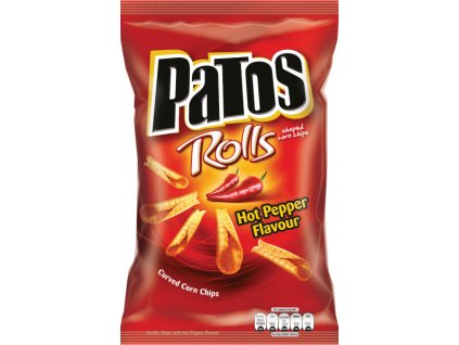 Slané kukuřičné chipsy Patos Rolls s příchutí pálivé papriky 100g