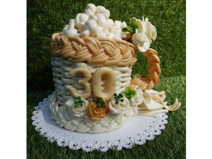 Sýrový dort korbel zdobený s číslem