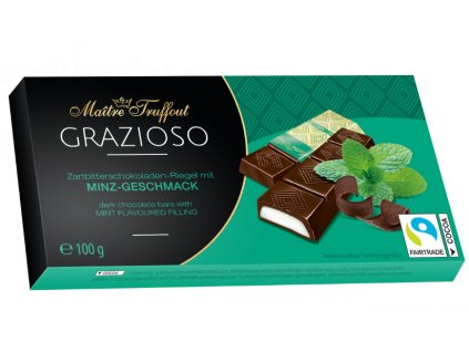 Grazioso hořká čokoláda s mátovou krémovou náplní 100g (8x12,5g)