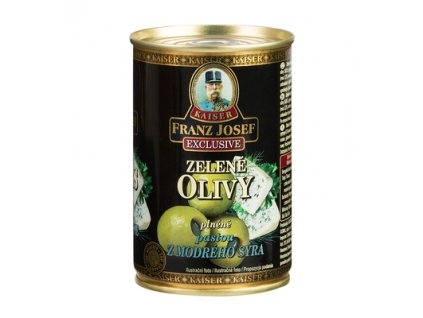 Zelené olivy plněné pastou z modrého sýra 300g