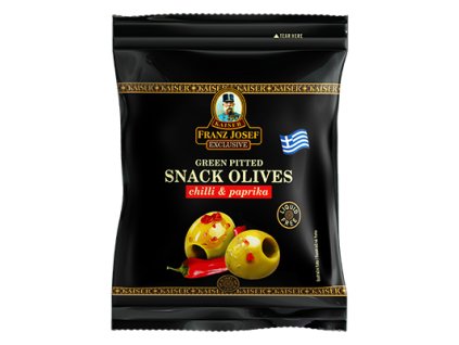 Řecké zelené olivy bez pecky s chilli a paprikou 70g