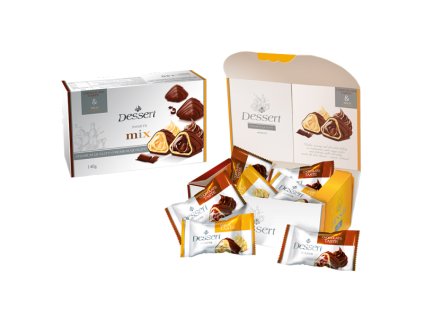 Oplatky v kakaové polevě s jemnou náplní Dessert mix 140g