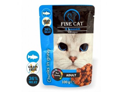 FINE CAT kapsička GRAIN FREE Adult LOSOS v omáčce 100g