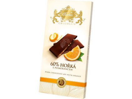 Hořká čokoláda 60% s pomerančem 80 g