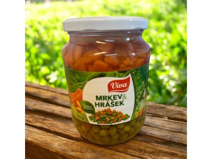 Mrkev a hrášek ve sladkoslaném nálevu 700 g