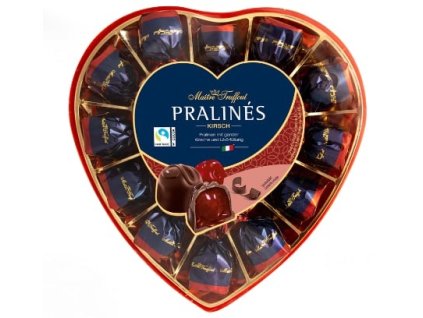 Pralinky hořká čokoláda s višněmi s likérem 4% obj. srdce 140g