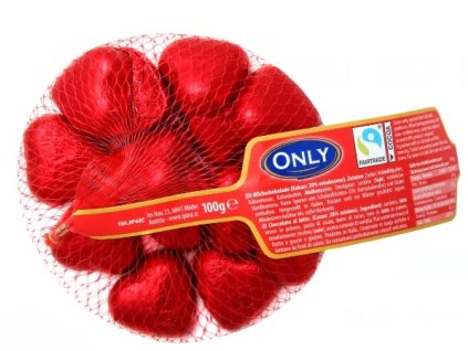 Srdíčka mléčná čokoláda 100g