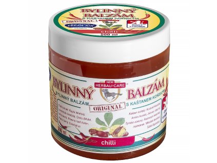 Bylinný balzám s kaštanem koňským 500 ml s chilli