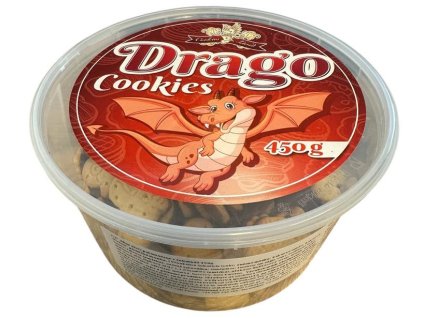 Cookies sušenky dóza 450g Drago polomáčené v čokoládě