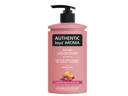 AUTHENTIC toya AROMA tekuté mýdlo cranberries & nectarine 400ml