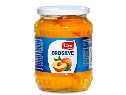 Broskve loupané půlené 680g