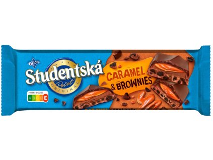 Orion Studentská pečeť Caramel & Brownies, čokoláda s kakaovou karamelovou náplní 240g