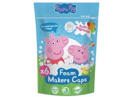 PEPPA PIG Foam Makers Caps – doypack 6 x 16 g pěnotvorné kapsle