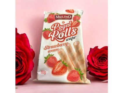 Wafer rolls jahodové 150g